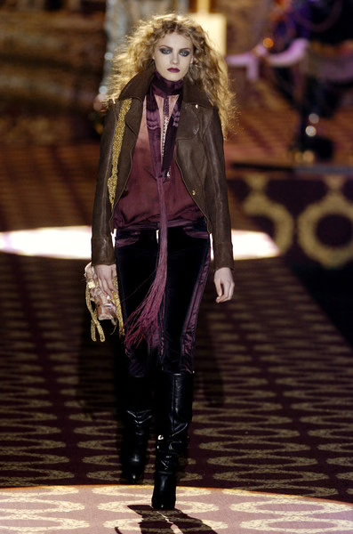 Roberto Cavalli FW 2004 purple velvet capri