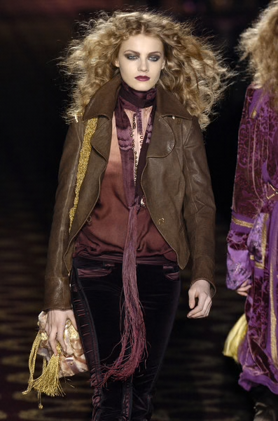Roberto Cavalli FW 2004 purple velvet skirt