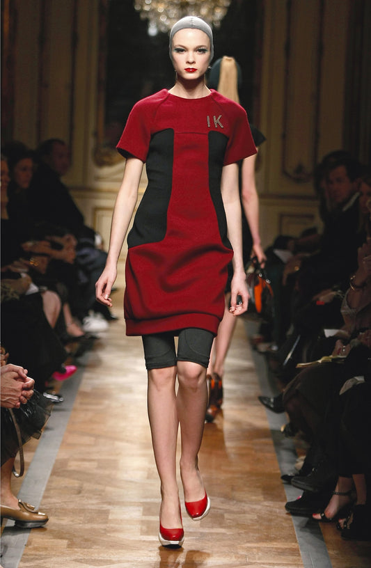 Miu Miu FW 2008 dark green dress with black inserts