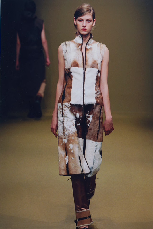 Miu Miu FW 1999 brown and white cowhide bag