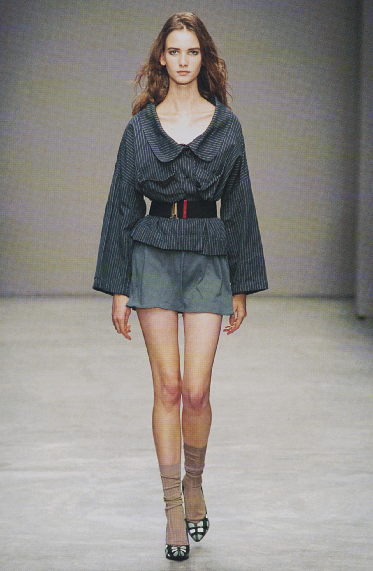 Miu Miu SS 2001 blue and white heels