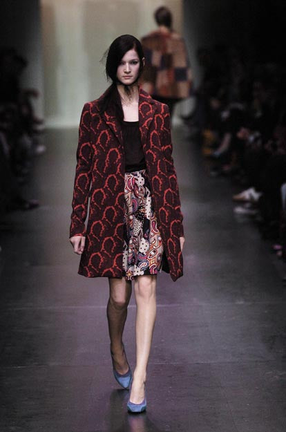 Miu Miu FW2005 red paisley-print wool blazer