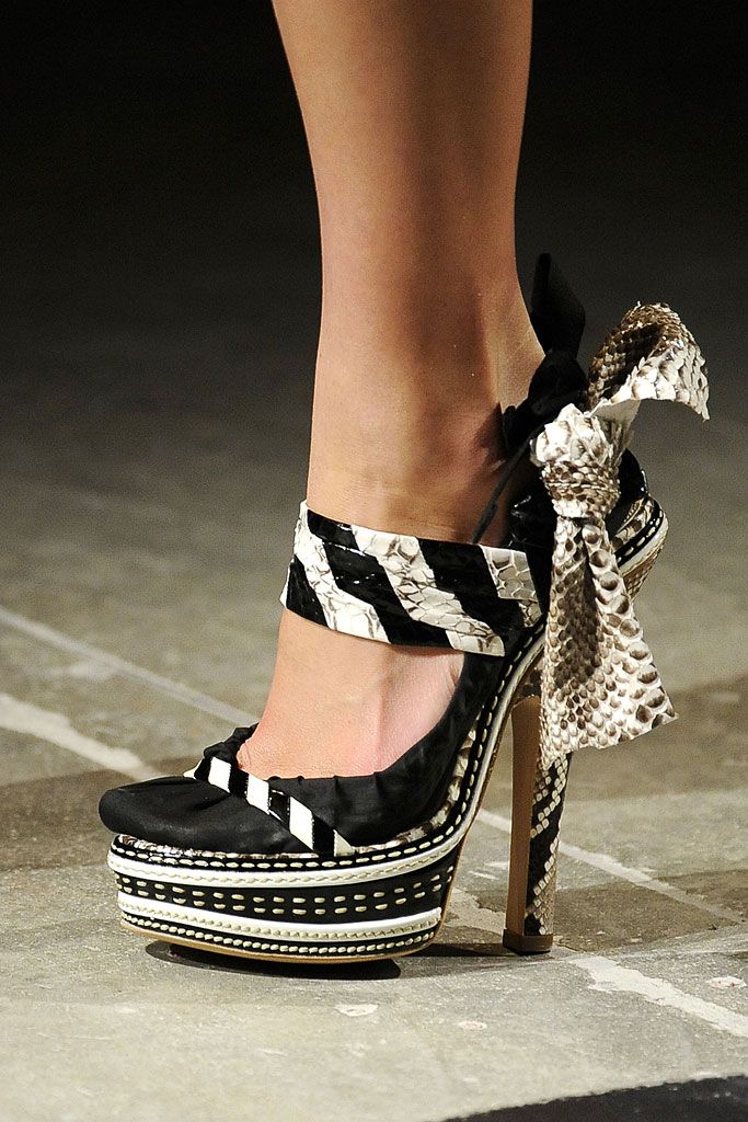 Prada SS 2009 red python heels