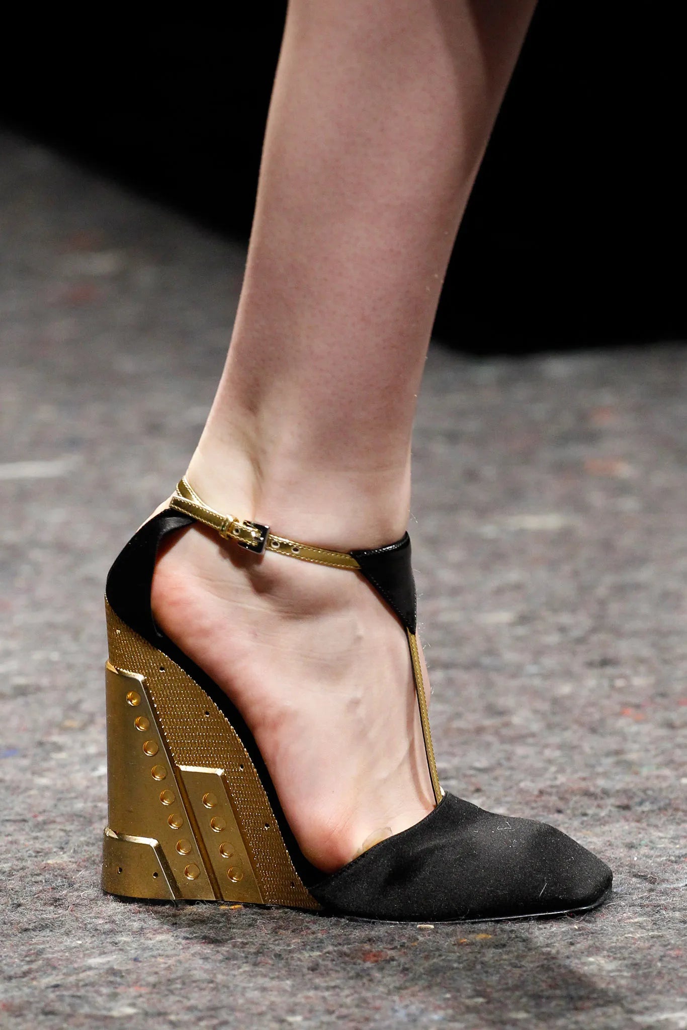 Prada FW 2014 black satin wedges
