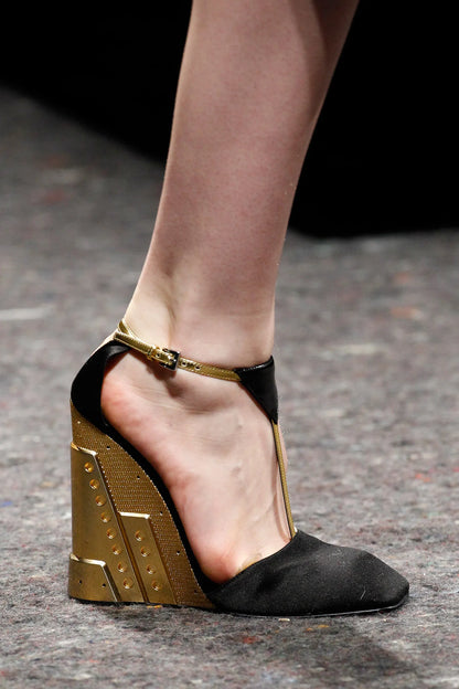 Prada FW 2014 black satin wedges