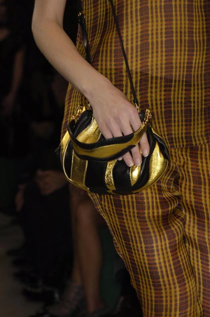 Prada SS 2008 black & gold leather crossbody bag