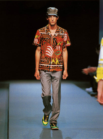 Prada SS 2005 patterned A-line skirt