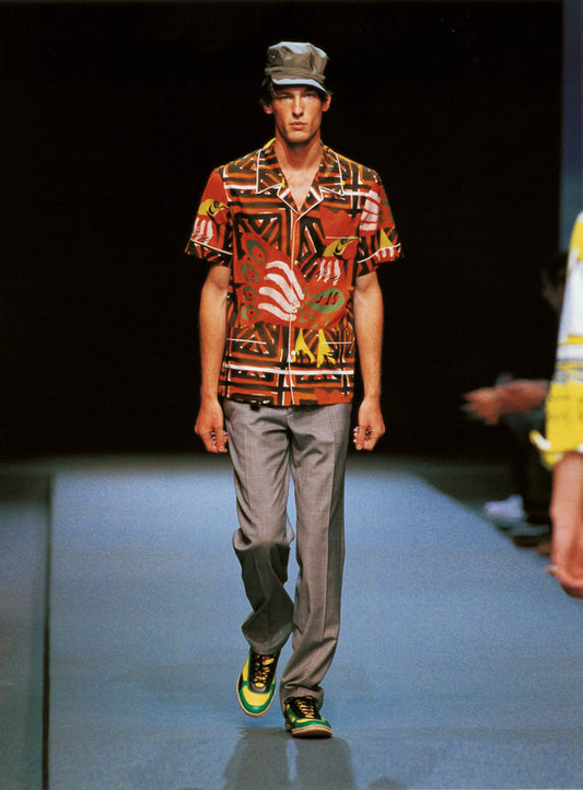 Prada SS 2005 patterned A-line skirt