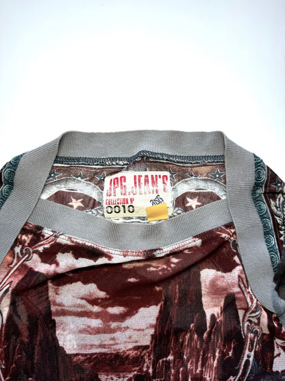 Jean Paul Gaultier 2004 brown and grey printed top