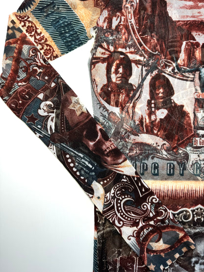 Jean Paul Gaultier 2004 brown and grey printed top