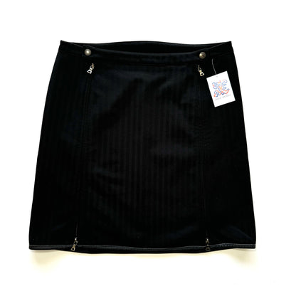 Prada 2000s black mini-skirt with double zipper