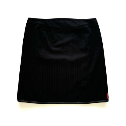 Prada 2000s black mini-skirt with double zipper