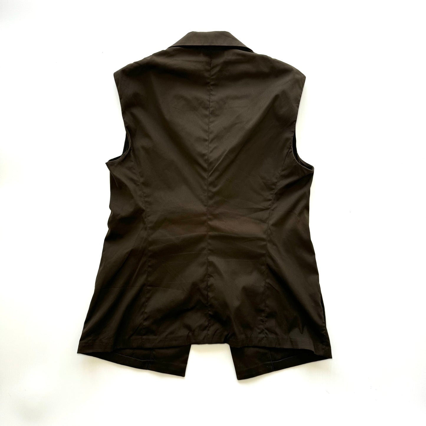 Prada 90s brown sleeveless shirt