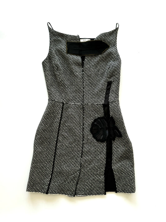 Prada FW2003 grey wool mini-dress