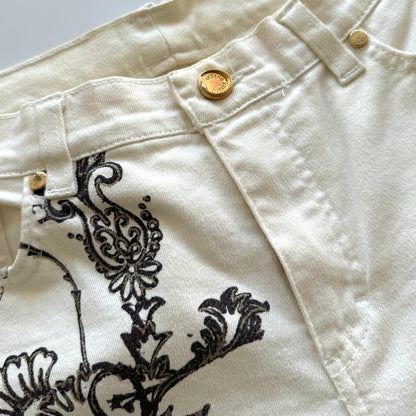 Roberto Cavalli SS2003 white tattoo jeans