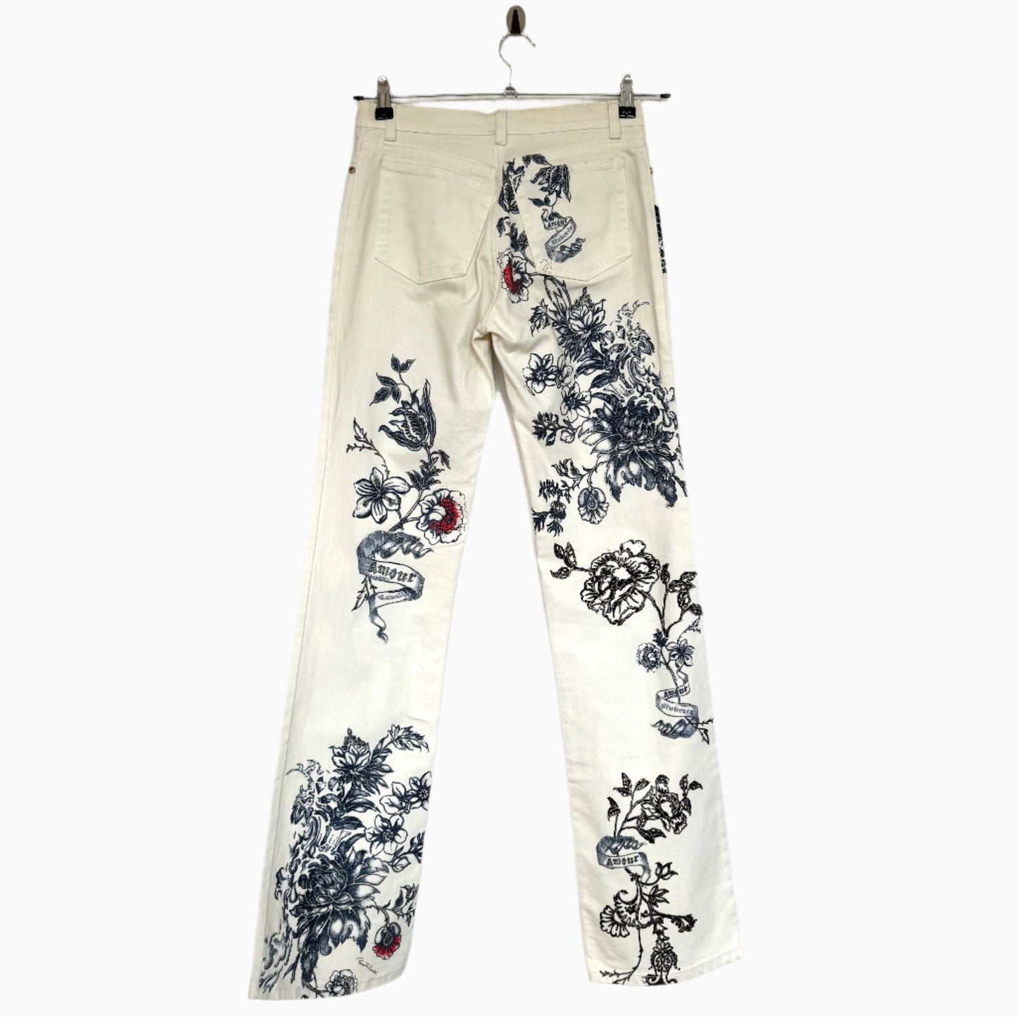 Roberto Cavalli SS2003 white tattoo jeans