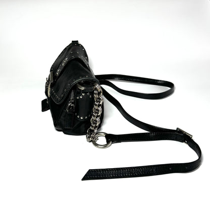 Prada black nylon and leather crossbody bag