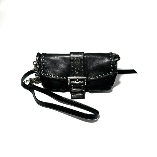 Prada black nylon and leather crossbody bag