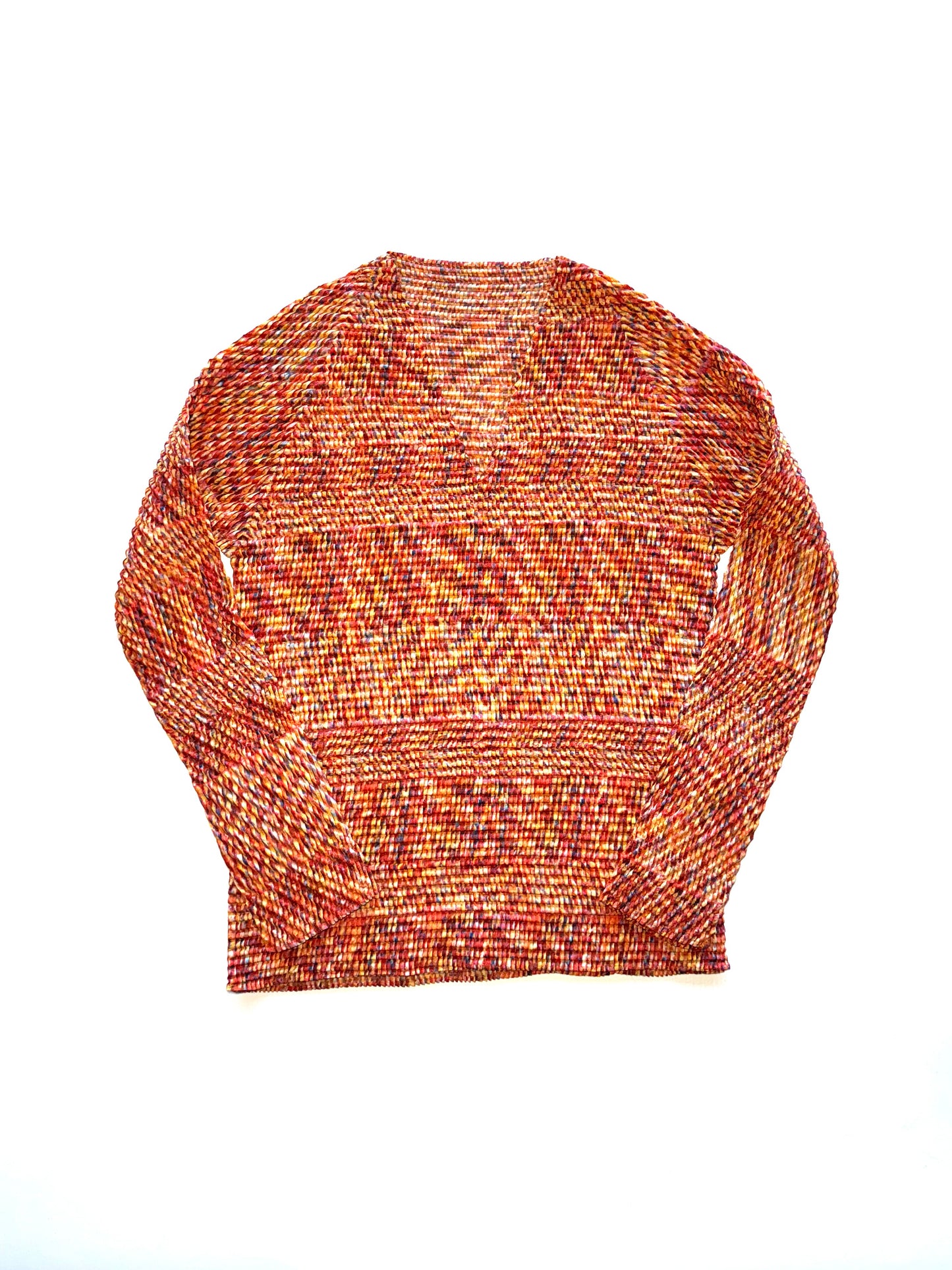 Issey Miyake red pleated longsleeve