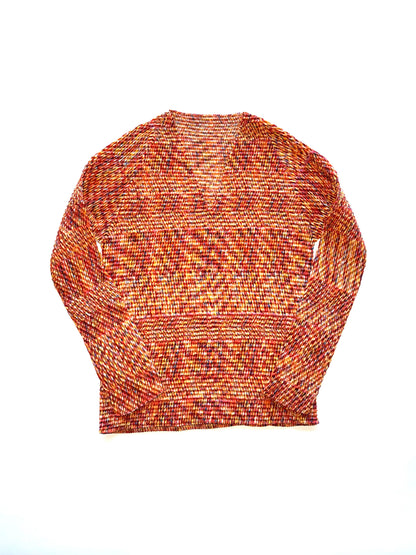 Issey Miyake red pleated longsleeve