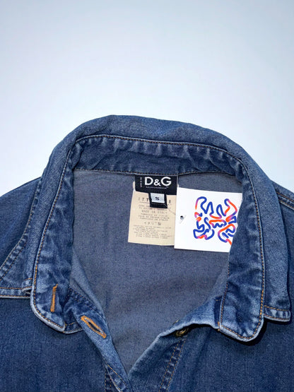 Dolce & Gabbana blue corseted denim shirt