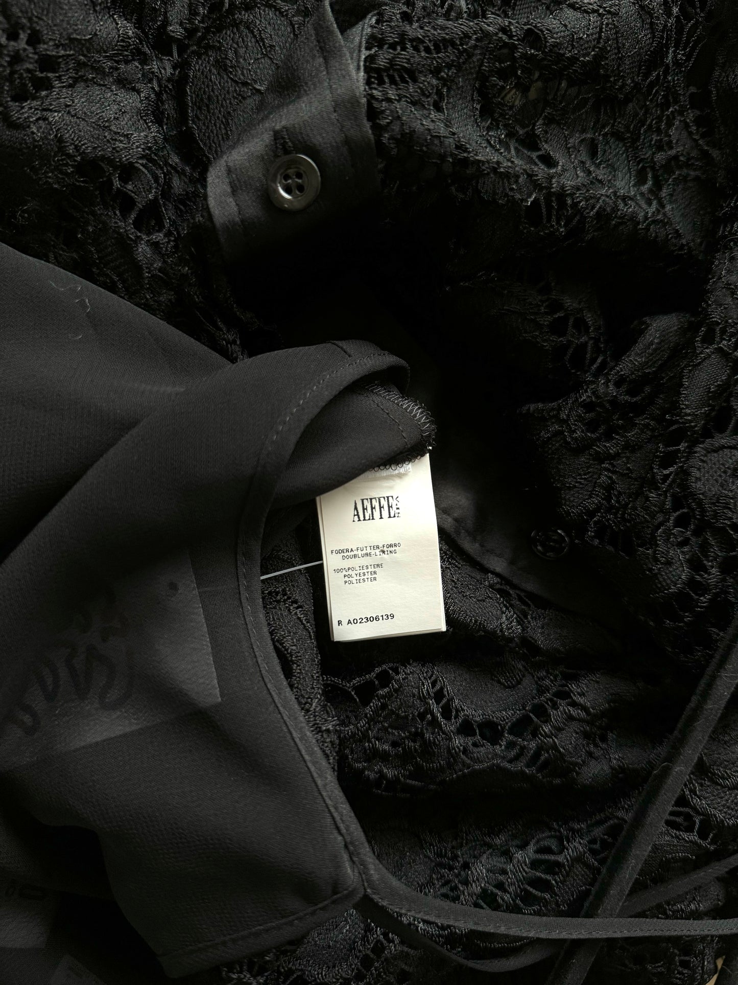 Moschino black lace shirt with undershirt