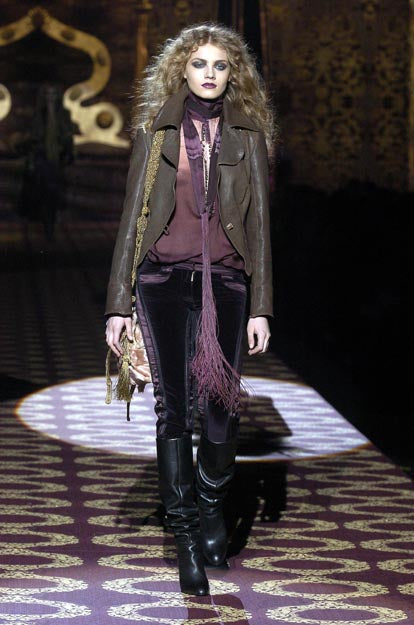 Roberto Cavalli FW 2004 purple velvet trousers