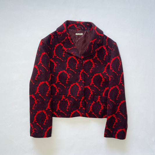 Miu Miu FW2005 red paisley-print wool blazer