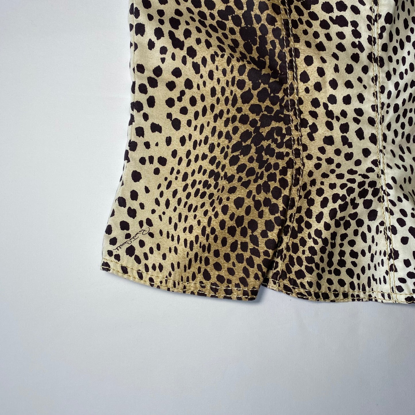 Roberto Cavalli cheetah print mini-skirt with golden belt buckle