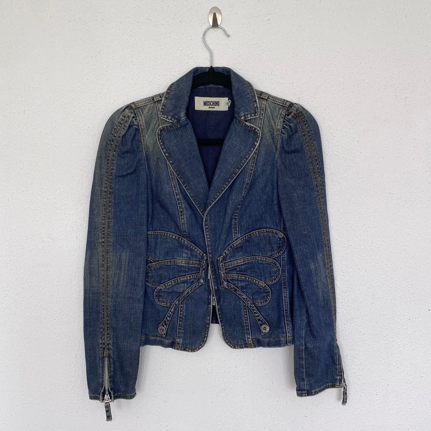 Moschino Jeans faded denim blazer