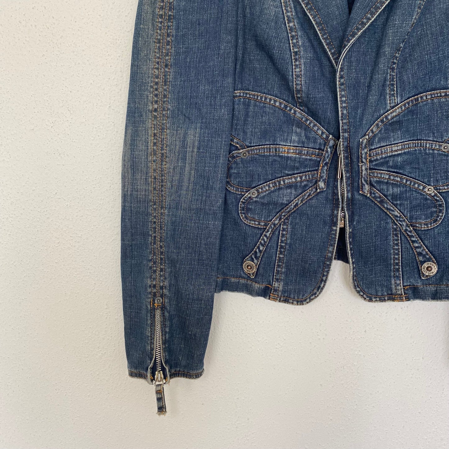 Moschino Jeans faded denim blazer