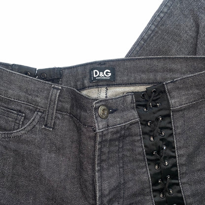 Dolce & Gabbana 2000s grey lace-up jeans