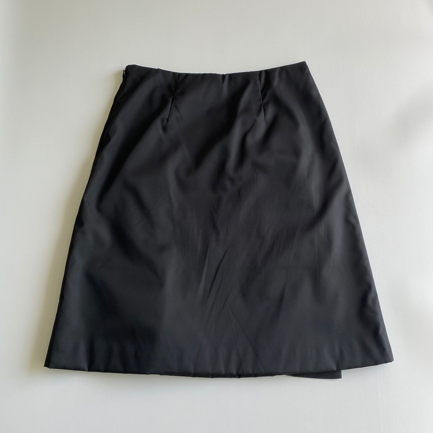 Prada FW2008 black nylon ruffled skirt