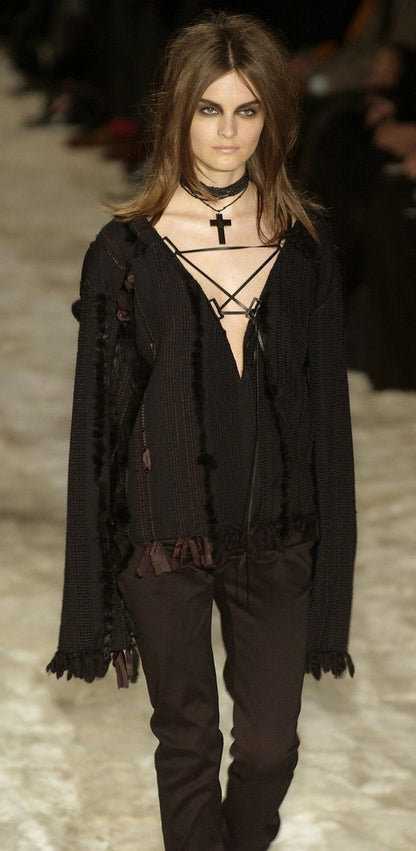 Gucci FW 2002 Tom Ford-era wool & fur skirt