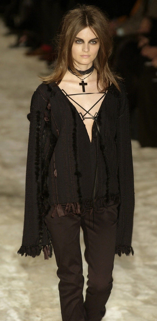 Gucci FW 2002 Tom Ford-era wool & fur scarf