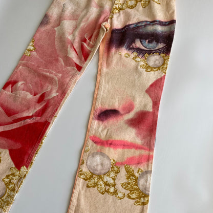 Roberto Cavalli SS2001 Elizabeth Taylor printed jeans