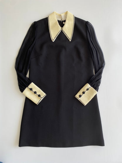 Miu Miu black mini-dress with sequined collar