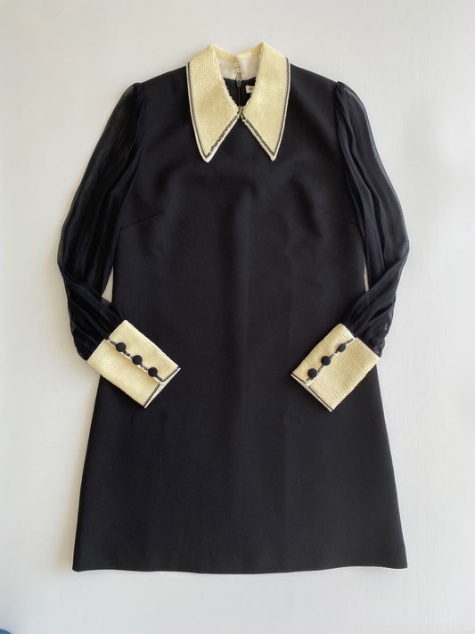 Miu Miu black mini-dress with sequined collar