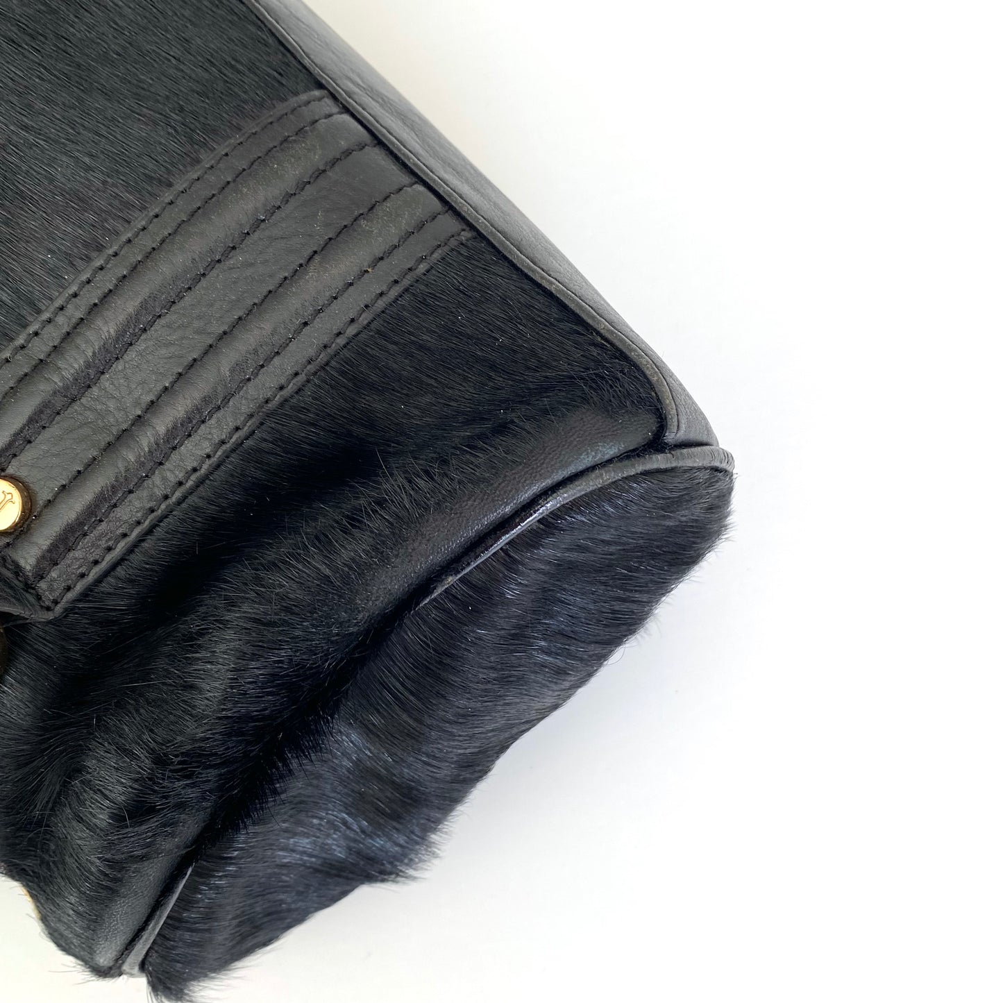 GF Ferre black cowhide and leather handbag