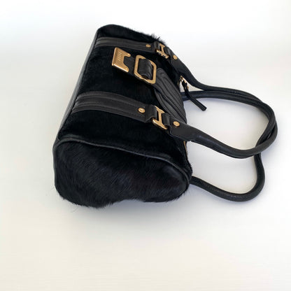 GF Ferre black cowhide and leather handbag