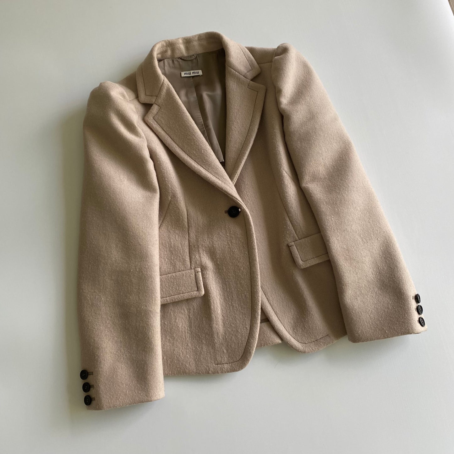 Miu Miu cream wool blazer