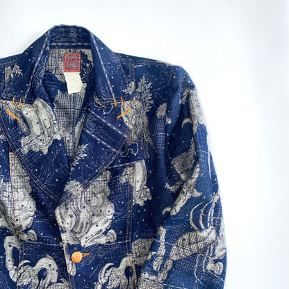 Jean Paul Gaultier FW1994 'Le Grand Voyage' denim printed blazer