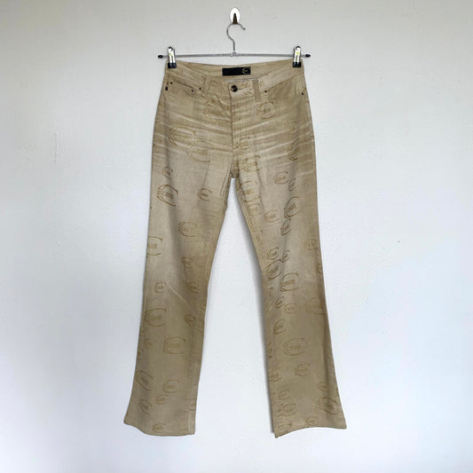 Just Cavalli 2000s cream monogram jeans