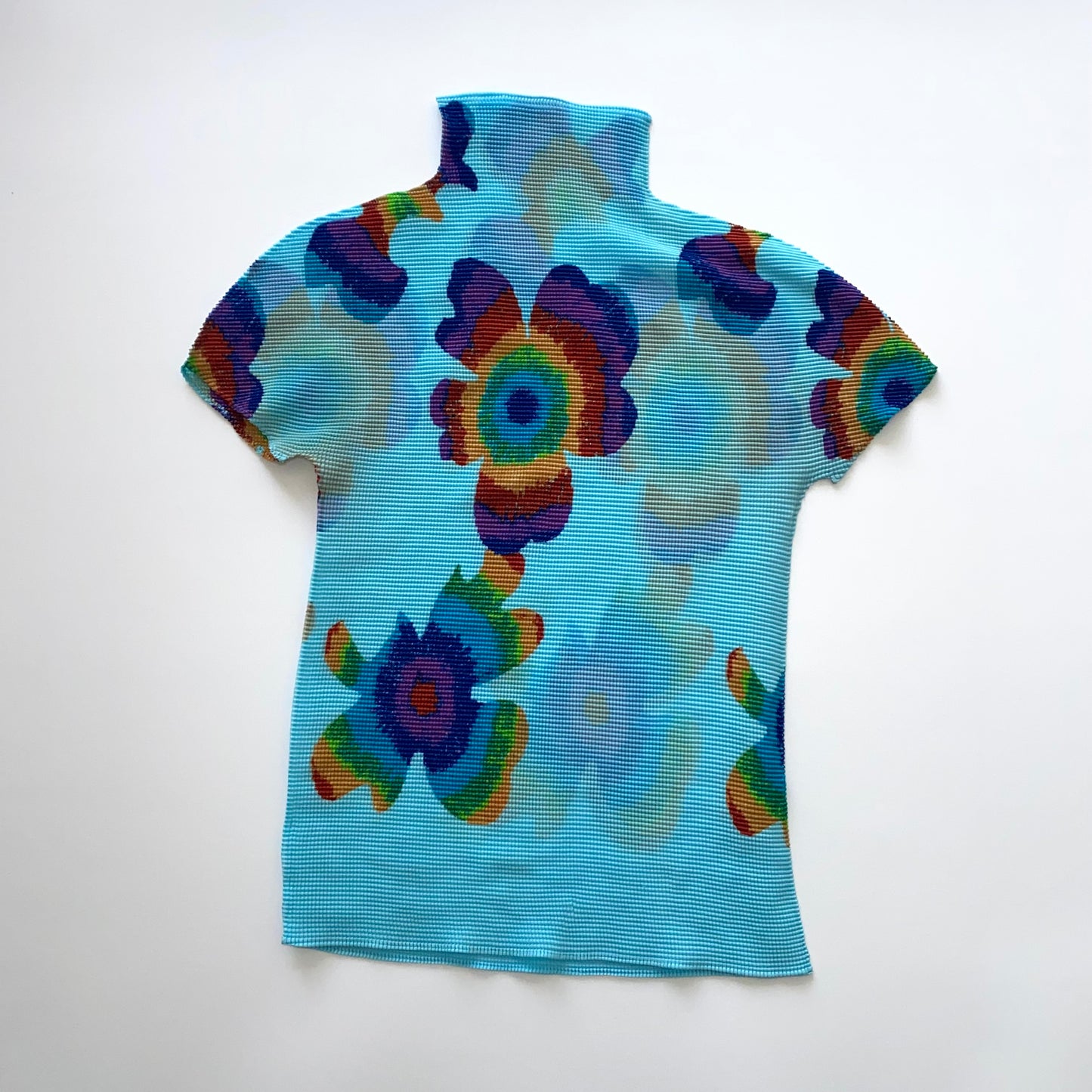 Issey Miyake Cauliflower blue floral top