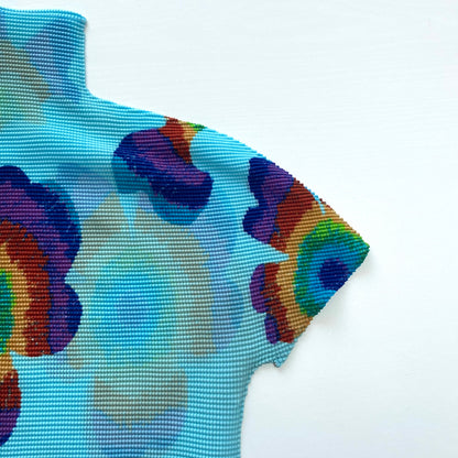 Issey Miyake Cauliflower blue floral top