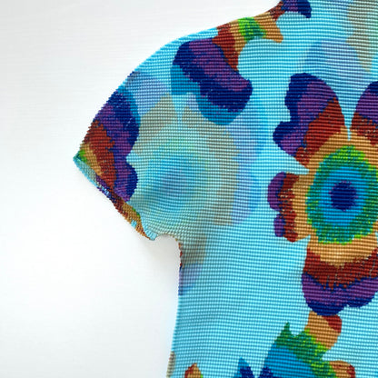 Issey Miyake Cauliflower blue floral top