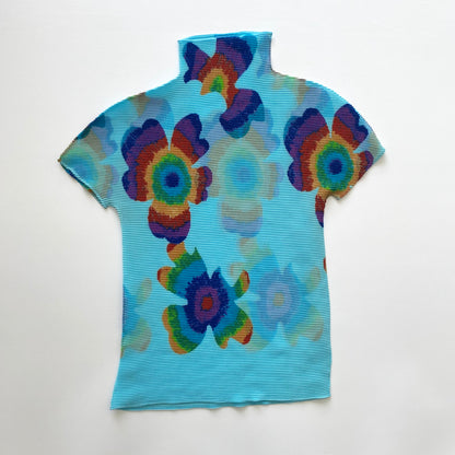 Issey Miyake Cauliflower blue floral top