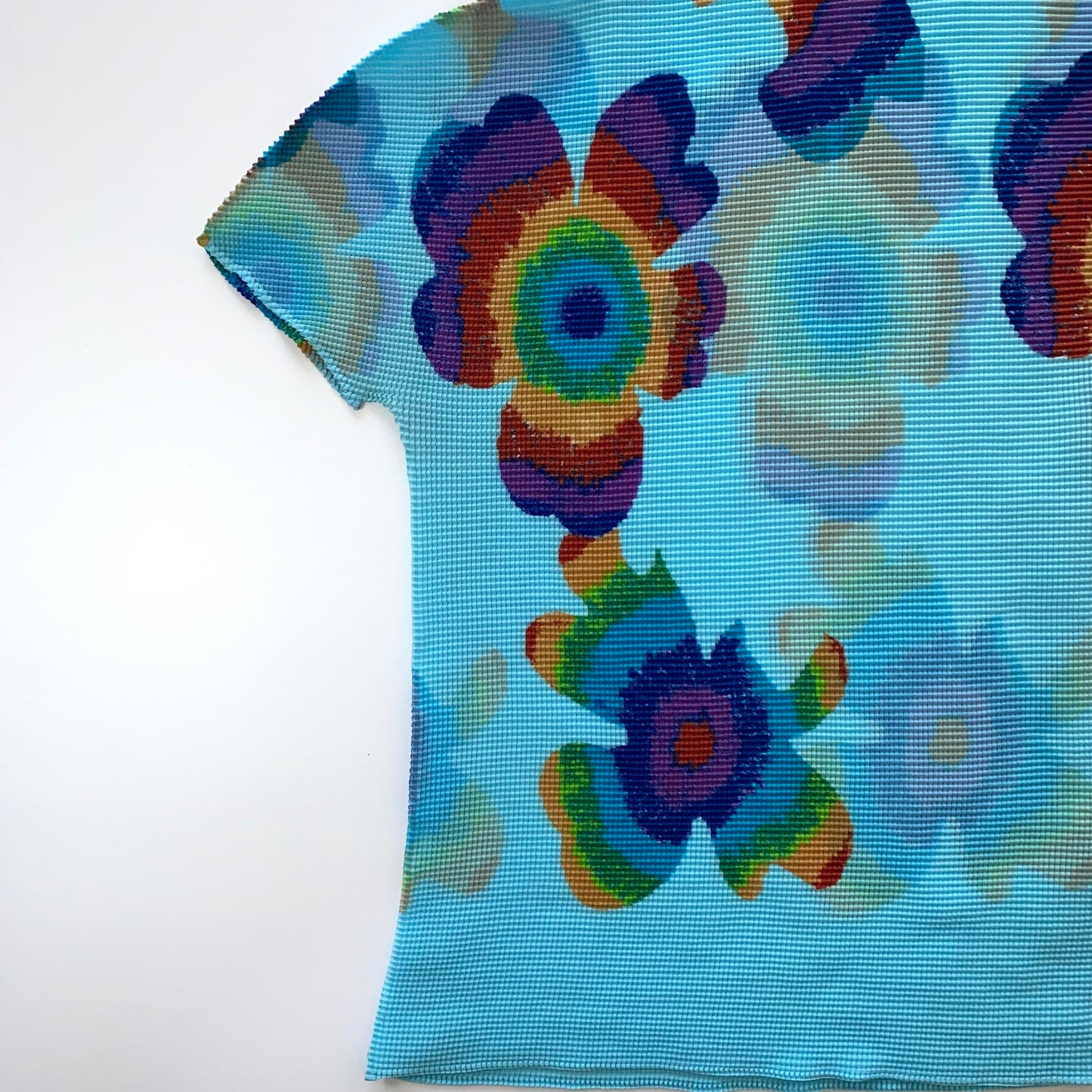 Issey Miyake Cauliflower blue floral top