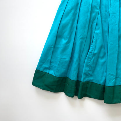 Prada emerald blue mini-skirt with green trim