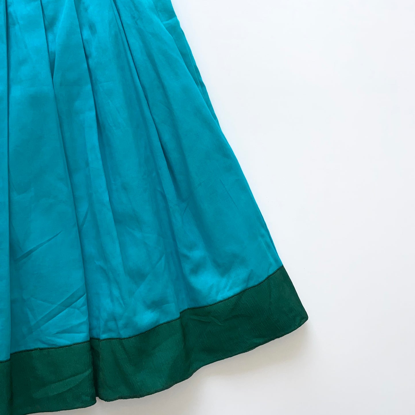 Prada emerald blue mini-skirt with green trim